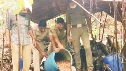 വ്യാജവാറ്റ് കേന്ദ്രം പൊലീസ് തകർത്തു; 150 ലിറ്റർ വാഷും വാറ്റുപകരണങ്ങളും പിടികൂടി