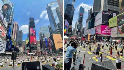 টাইমস স্কোয়ারে যোগ দিবসের বর্নাঢ্য অনুষ্ঠান, মন কাড়লেন হাজার হাজার অংশগ্রহণকারী