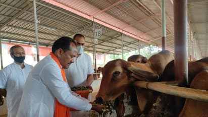 ಗೋರಕ್ಷಣೆಗೆ ಆಂಬ್ಯುಲೆನ್ಸ್, ಆರ್ಟ್ ಆಫ್ ಲಿವಿಂಗ್ ಗೋಶಾಲೆಗೆ ಚೌಹಾಣ್ ಭೇಟಿ