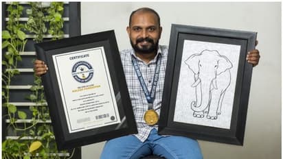 പേപ്പര് നിറയെ ആനകള്; ആനവരയുമായി റെക്കോഡിലേക്ക് കലേഷ് പൊന്നപ്പന്