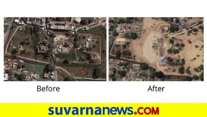 ಉಪಗ್ರಹ ಚಿತ್ರದಲ್ಲಿ ಅಯೋಧ್ಯೆ ರಾಮಮಂದಿರ ನಿರ್ಮಾಣ ಸೆರೆ!