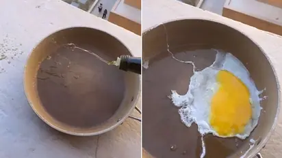 Viral video: Woman cooks egg in sun heat, leaves internet amazed