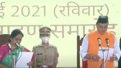 ಉತ್ತರಖಂಡ ಸಿಎಂ ಆಗಿ ಪ್ರಮಾಣ ವಚನ ಸ್ವೀಕರಿಸಿದ ಪುಷ್ಕರ್ ಸಿಂಗ್ ಧಮಿ!