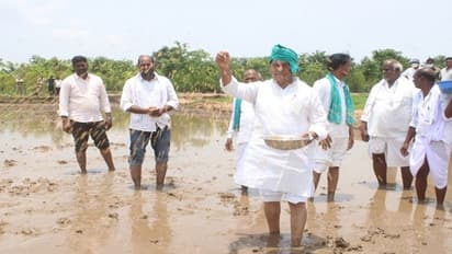 దీంతో కూలీల కొరతను అధిగమించవచ్చు.. పొలంలోకి దిగి విత్తనాలు చల్లిన మంత్రి ఇంద్రకరణ్ రెడ్డి