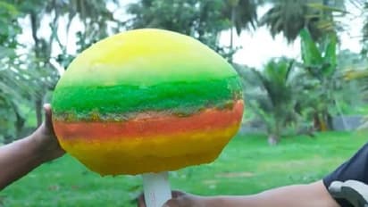 ഇത് 25 കിലോ ഭാരമുള്ള ലോലിപോപ്പ്; വൈറലായി വീഡിയോ