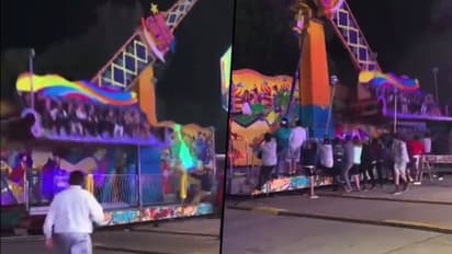 Amusement ride goes out of control midway; onlookers step in to avoid major accident