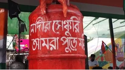 পেট্রোপণ্যের মূল্যবৃদ্ধি, ভিআইপি রোডের উপর নৌকা রেখে অভিনব প্রতিবাদ তৃণমূলের