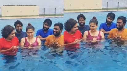 'തുള്ളി കളിക്കുന്ന കുഞ്ഞിപ്പുഴു; ഉല്ലസിക്കുന്ന വീഡിയോയുമായി അനുശ്രീ