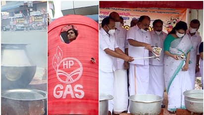 ഇന്ധന-പാചക വാതക വില വർധന: പ്രതിഷേധവുമായി കോൺഗ്രസിന്‍റെ അടുപ്പുകൂട്ടി സമരം