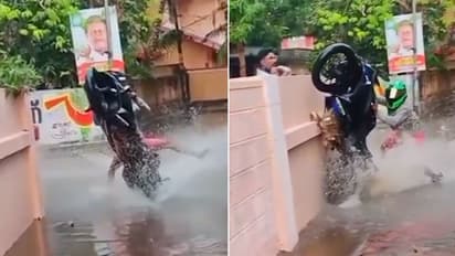 Bike stunt with a hilarious twist goes viral; Watch video