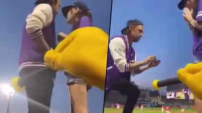 Man's marriage proposal in a packed baseball stadium goes wrong; Watch video