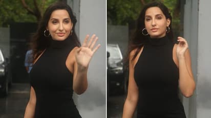 Nora Fatehi spotted: Actress looks smoking hot in black bodycon dress, check pictures
