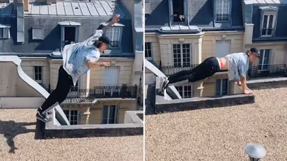 French artist Ben Cante terrifies the internet with his dangerous rooftop stunts; watch the video