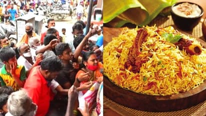 അഞ്ച് പൈസയ്ക്ക് ബിരിയാണി; കൊവിഡ് പ്രോട്ടോക്കോള് മറന്നു ജനം; ഉദ്ഘാടന ദിനത്തില് ഹോട്ടലിന് പൂട്ടിട്ടു