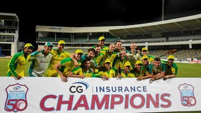 #WIvsAUS டி20யில் வாங்கிய அடிக்கு ஒருநாள் தொடரில் பதிலடி கொடுத்த ஆஸி.,! வெஸ்ட் இண்டீஸை வீழ்த்தி தொடரை வென்றது