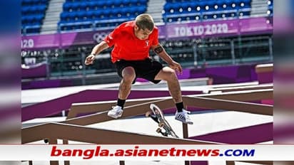 মুখ টিপে হাসছে মেয়েরা, ছেলেরা বলছে 'আহ' - কেন ভাইরাল হল অলিম্পিক স্কেটবোর্ডারের চোটের ভিডিও