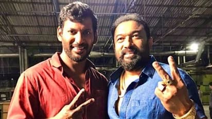 എല്ലാം സജ്ജം, ഇനി ചെന്നൈയിലേക്ക്; വിശാലിനൊപ്പം സെറ്റില് നിന്ന് ബാബുരാജ്