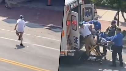 Man jumps off the stretcher and runs away from the ambulance; watch viral video