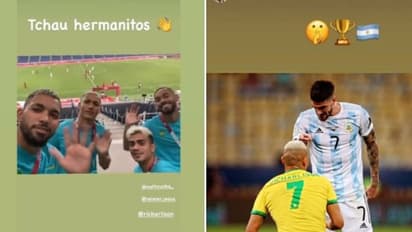 'വായടയ്ക്കൂ.., മിണ്ടാതിരിക്കൂ'; അര്ജന്റൈന് താരങ്ങളെ പരിഹസിച്ച റിച്ചാലിസണിന് ഡി പോളിന്റെ മറുപടി