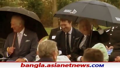ছাতা খুলতে গিয়ে নাজেহাল বরিস জনসন, তাঁর কীর্তি দেখে হাসির রোল সোশ্যাল মিডিয়ায়