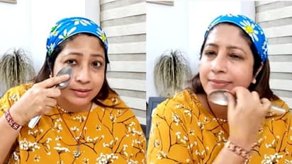 മുഖത്തെ ചുളിവുകള്‍ മാറാന്‍ സ്പൂണ്‍ മസാജ്; വീഡിയോയുമായി ലക്ഷ്മി നായർ