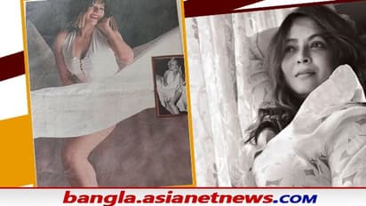 আর একটু হলেই বেরিয়ে আসত গোপনাঙ্গ, হাওয়ায় উড়ছে পোশাক, হাতে দিয়ে চেপে মেরলিন মনরো রূপে শ্রীলেখা