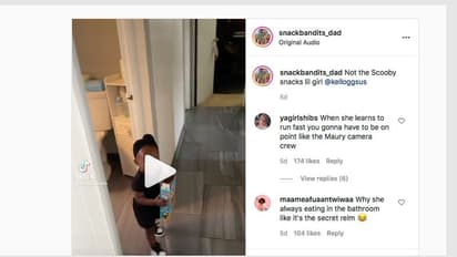 Viral video: Dad catches daughter sneaking food; her reaction will leave you mesmerised