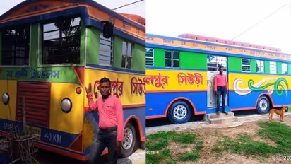 ഇത് ബസല്ല, എന്‍റെ വീടാണ്; സോഷ്യല്‍ മീഡിയയുടെ കയ്യടി നേടി ശിൽപി