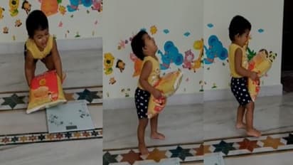 ఈ చిన్నారి బాల భీముడు .. 20 నెలలవయసులోనే 5 కిలోల బరువెత్తి రికార్డ్... (వీడియో)