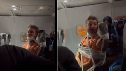 अमीर बाप का छिछोरा बेटा: flight में लेडी अटेंडर को देखकर करने लगा ऊट-पटांग हरकतें; Video देखिए, फिर क्या हुआ