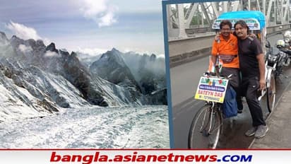 গরিবির মুখে থাপ্পড় মেরেই রিক্সা নিয়ে লাদাখ-পুরী, এবার ভরা বর্ষায় সিয়াচেনের পথে কলকাতার সত্যেন