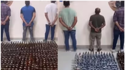 വന് മദ്യ ശേഖരവുമായി അഞ്ച് പ്രവാസികള് പിടിയില്