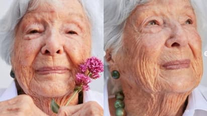 കൊച്ചുമകളുടെ മേക്കപ്പ് ബ്രാന്‍ഡിന്‍റെ മുഖമായി 99കാരി മുത്തശ്ശി