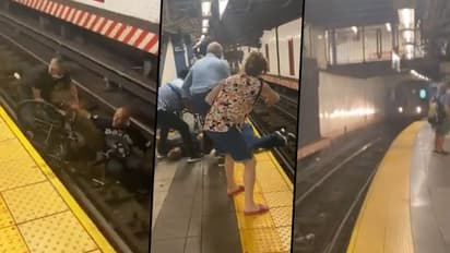 Bystanders rescue man on a wheelchair from approaching train; watch video
