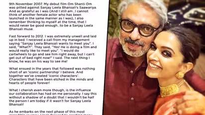 Amid Deepika Padukone's pay parity news, actress celebrates Sanjay Leela Bhansali's 25 years in the industry