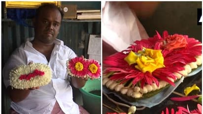 വധൂവരന്മാർക്കായി പൂക്കൾ കൊണ്ടുള്ള മാസ്കുകൾ തയ്യാർ