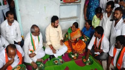 సూర్యాపేట: పారిశుద్ద్య కార్మికురాలి ఇంట్లో టిఫిన్ చేసిన కేంద్ర మంత్రి కిషన్ రెడ్డి