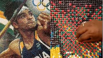 ২১,০০০ পিনে ফুটে উঠল ভারতের 'সোনার ছেলে', নীরজকে খুঁজছেন শিল্পী চেতন রাউত