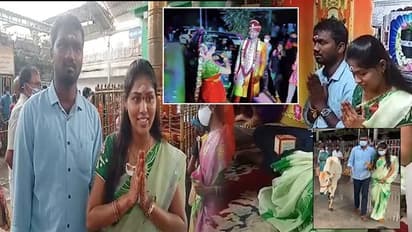 వేములవాడ రాజన్నను దర్శించుకున్న ‘నీ బుల్లెట్ బండెక్కి వచ్చే తా... పా’ జంట...(వీడియో)