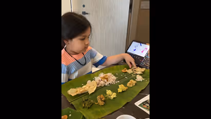 MS Dhoni's daughter Ziva spends time by the swimming pool in Dubai