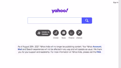 Yahoo shuts down its news websites, digital content in India due to change in FDI rules