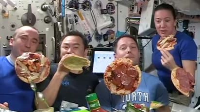 Astronauts enjoy ‘floating pizza night’ aboard International Space Station; watch the video