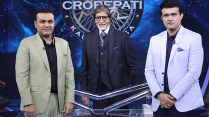 KBC-তে ভারত-পাক ম্য়াচ নিয়ে প্রশ্ন অমিতাভের, 'ছক্কা' হাঁকালেন সেওয়াগ, হেসে লুটোপুটি সৌরভ