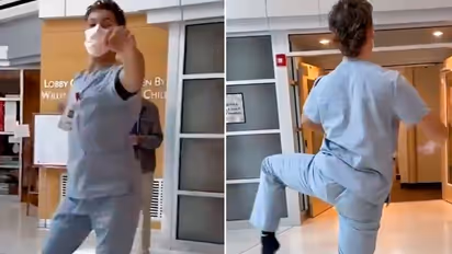 Unrehearsed ballet dance of phlebotomist in hospital will make your day; watch the video