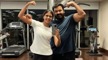 ജിമ്മില് മോഹൻലാലിന് ഒപ്പമുള്ള ഫോട്ടോ പങ്കുവെച്ച് കല്യാണി പ്രിയദര്ശൻ