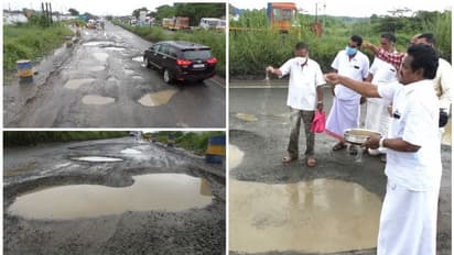 റോഡിലെ കുഴികളില് വിത്തെറിഞ്ഞ് നാട്ടുകാർ, അറ്റകുറ്റപണി നടത്താത്തതിനെതിരെ കൊച്ചിയിൽ വ്യത്യസ്ത പ്രതിഷേധം