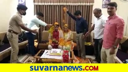 ಬಿಜೆಪಿ ಶಾಸಕ ದಂಪತಿ ಮೇಲೆ ಹೂಮಳೆ ಸುರಿಸಿ ಮೆರೆಸಿದ ಪೊಲೀಸರಿಗೆ ಸಂಕಷ್ಟ