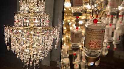 Nurse transforms Covid vaccine vials into a chandelier; watch the 'Light of Appreciation'