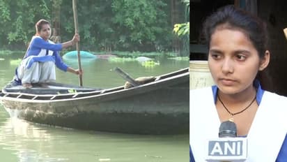 മൊബൈല് ഫോണില്ല, ഇനിയും ക്ലാസ് കളയാനാവില്ല; പ്രളയബാധിത മേഖലയില് നിന്ന് വള്ളത്തില് സ്കൂളിലെത്തി സന്ധ്യ
