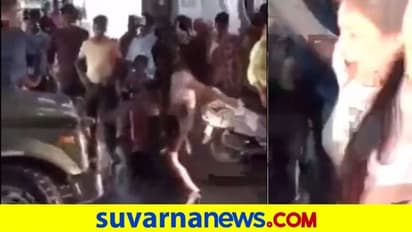 ಸೇನಾ ವಾಹನವನ್ನೇ ಒದ್ದಳು... ಮದ್ಯದ ನಶೆಯಲ್ಲಿ ಮಾನಿನಿ ಬೀದಿ ರಂಪ!